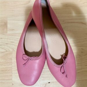 J. Crew Pink Leather Ballet Flats